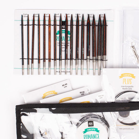 DROPS Pro Romance Deluxe maināmo adāmadatu komplekts