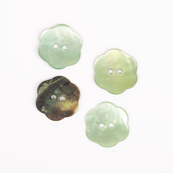 Button Flower (green) 20mm 601 - DZIJAS.COM