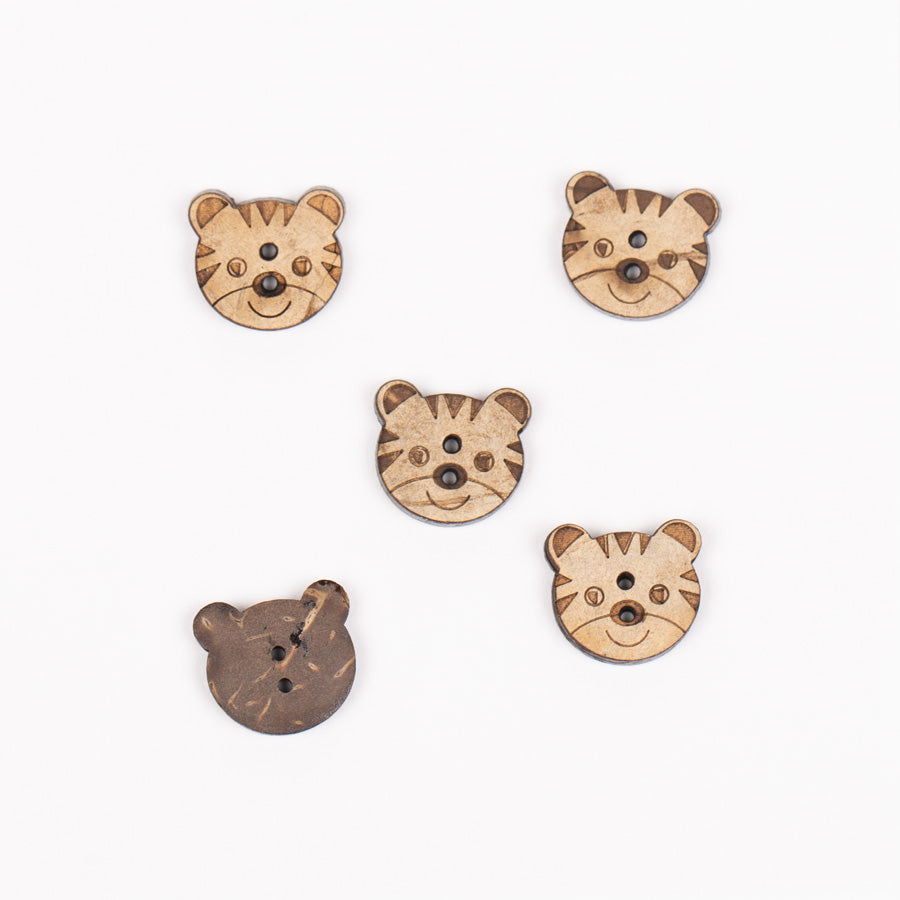 Button Tiger (coconut) 15mm 801 - DZIJAS.COM