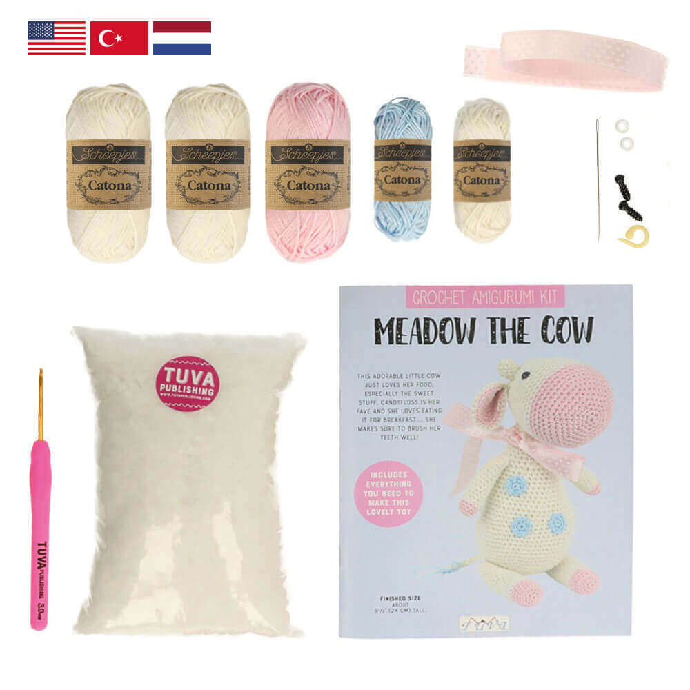 Tuva Crochet kit amigurumi Meadow the Cow | Knitting yarn shop / dzijas veikals