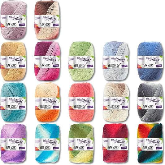 WOLLY HUGS Year Socks – zeķu dzija ar krāsu pāreju