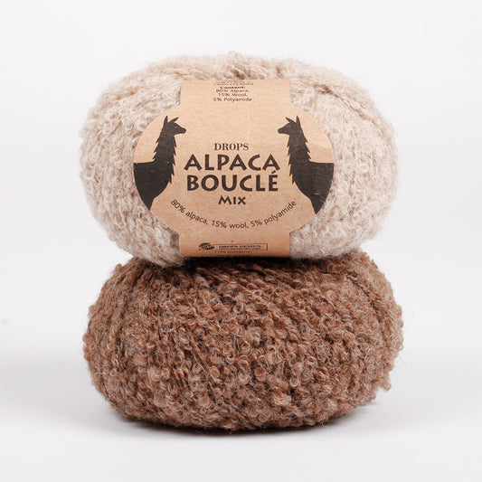 DROPS ALPACA BOUCLÉ alpakas un vilnas ​​dzija ar buklē cilpiņām