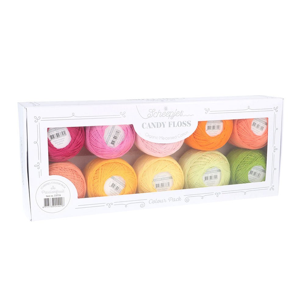 Scheepjes Candy Floss colour pack 10x20g, 10 variants 1st - Passionfruit | Knitting yarn shop / dzijas veikals
