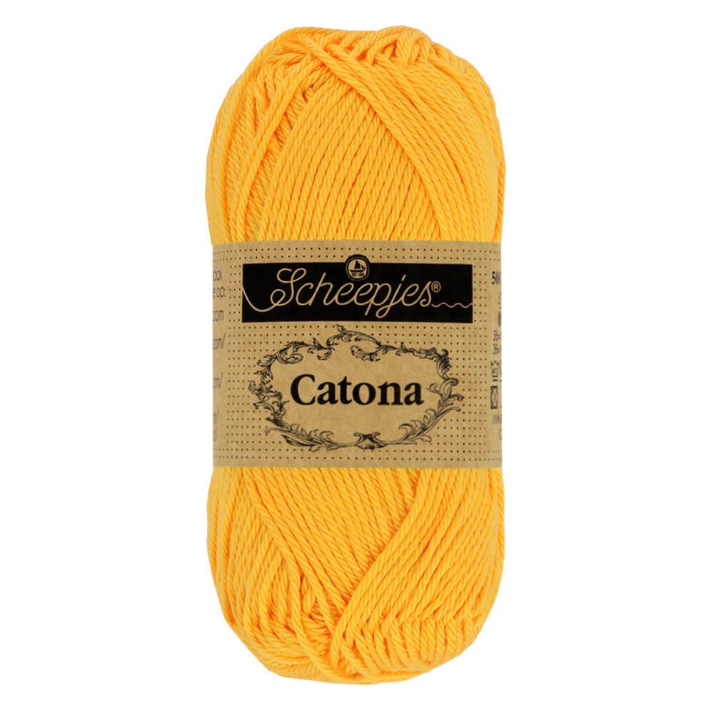 Scheepjes Catona 25g (selection of colours from 074 to 414) 208 Yellow Gold | Knitting yarn shop / dzijas veikals