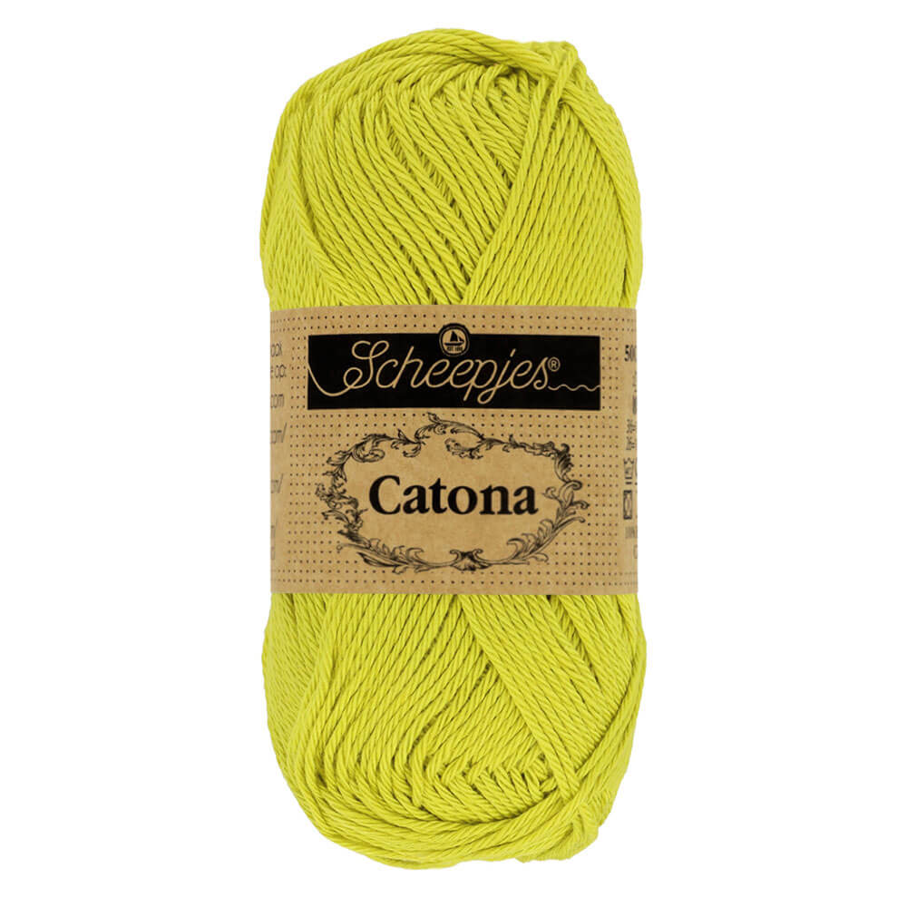Scheepjes Catona 25g (selection of colours from 074 to 414) 245 Green Yellow | Knitting yarn shop / dzijas veikals
