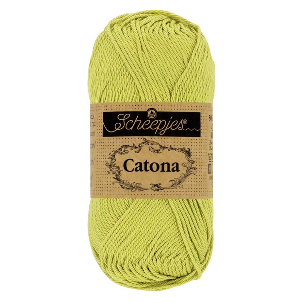 Scheepjes Catona 25g (selection of colous from 501 to 516) 512 Lime | Knitting yarn shop / dzijas veikals