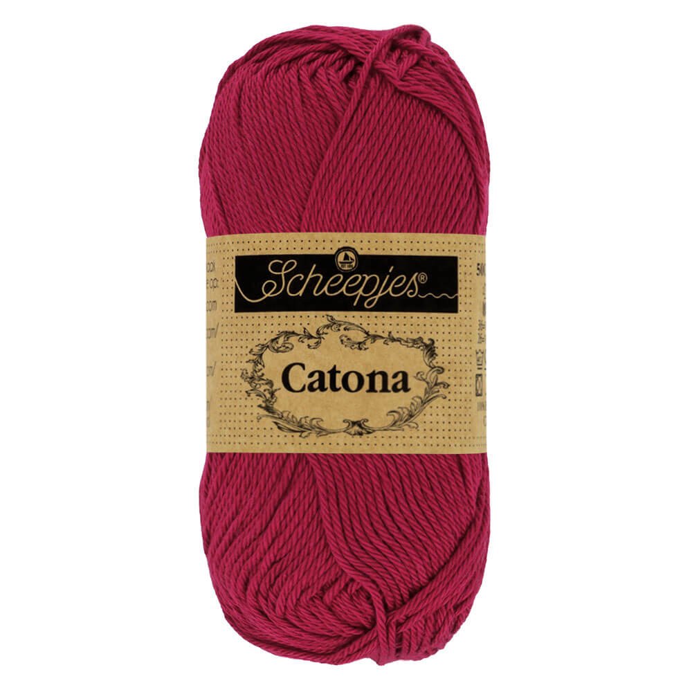 Scheepjes Catona 50g, colors from 400 to 604 517 Ruby | Knitting yarn shop / dzijas veikals