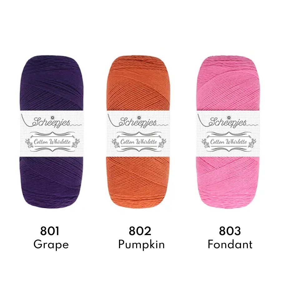 Scheepjes Cotton Whirl - 100% organic cotton yarn 801 Grape | Knitting yarn shop / dzijas veikals