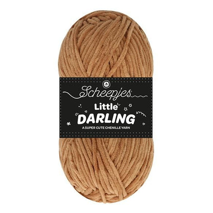 Scheepjes Little Darling - Chenille DK Polyester Yarn 404 Teddy Bear | Knitting yarn shop / dzijas veikals