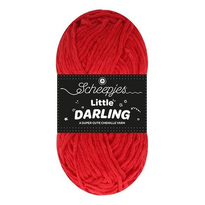 Scheepjes Little Darling - Chenille DK Polyester Yarn 427 Cherry | Knitting yarn shop / dzijas veikals