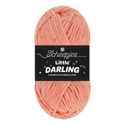 Scheepjes Little Darling - Chenille DK Polyester Yarn 438 Peach | Knitting yarn shop / dzijas veikals