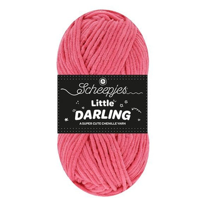 Scheepjes Little Darling - Chenille DK Polyester Yarn 442 Flamingo | Knitting yarn shop / dzijas veikals