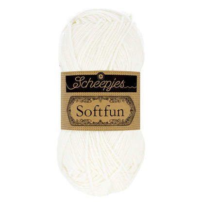 Scheepjes Softfun Yarn, colours 2401 - 2639 2412 Snow | Knitting yarn shop / dzijas veikals