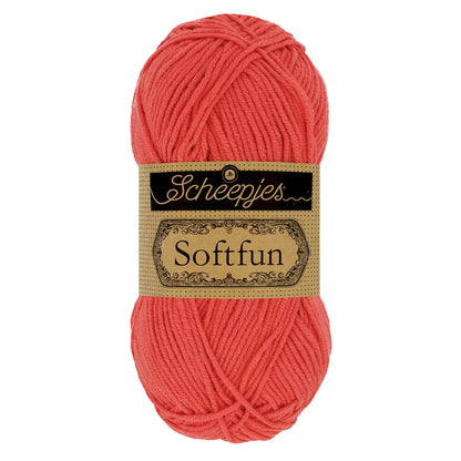 Scheepjes Softfun Yarn, colours 2401 - 2639 2449 Salmon | Knitting yarn shop / dzijas veikals