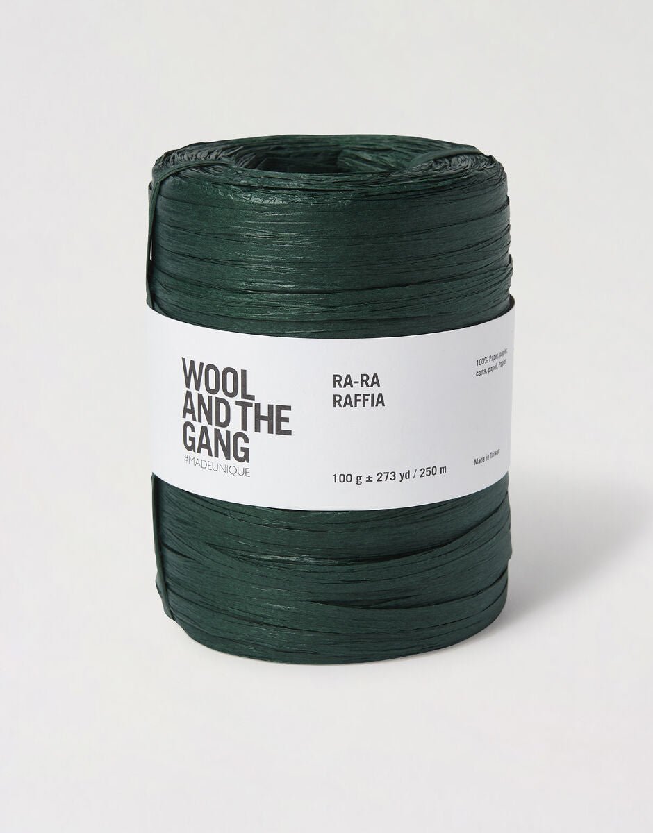 WOOL AND THE GANG Ra - Ra RAFFIA Bottle Green | rafijas dzija vasaras cepurēm un somām internetā Latvijā