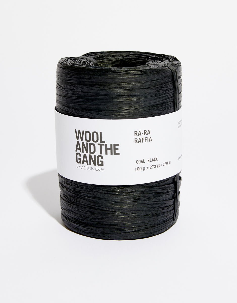 WOOL AND THE GANG Ra - Ra RAFFIA Coal Black | rafijas dzija vasaras cepurēm un somām internetā Latvijā