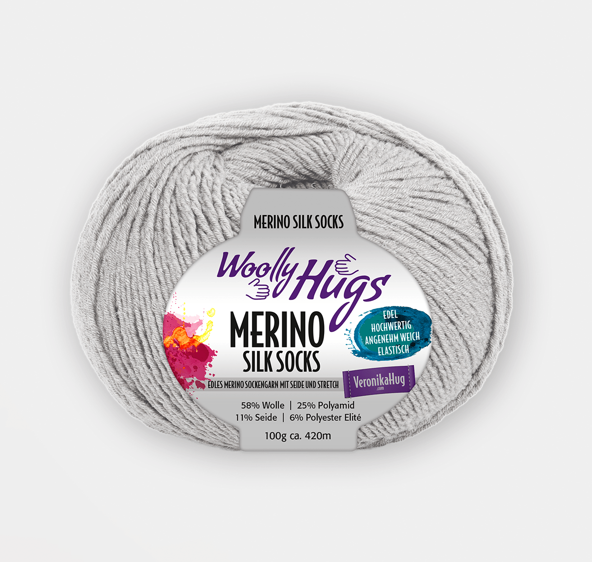 WOOLLY HUGS Merino vilnas un zīda zeķu dzija 205 | zeķu dzija | dzijas veikals Latvijā